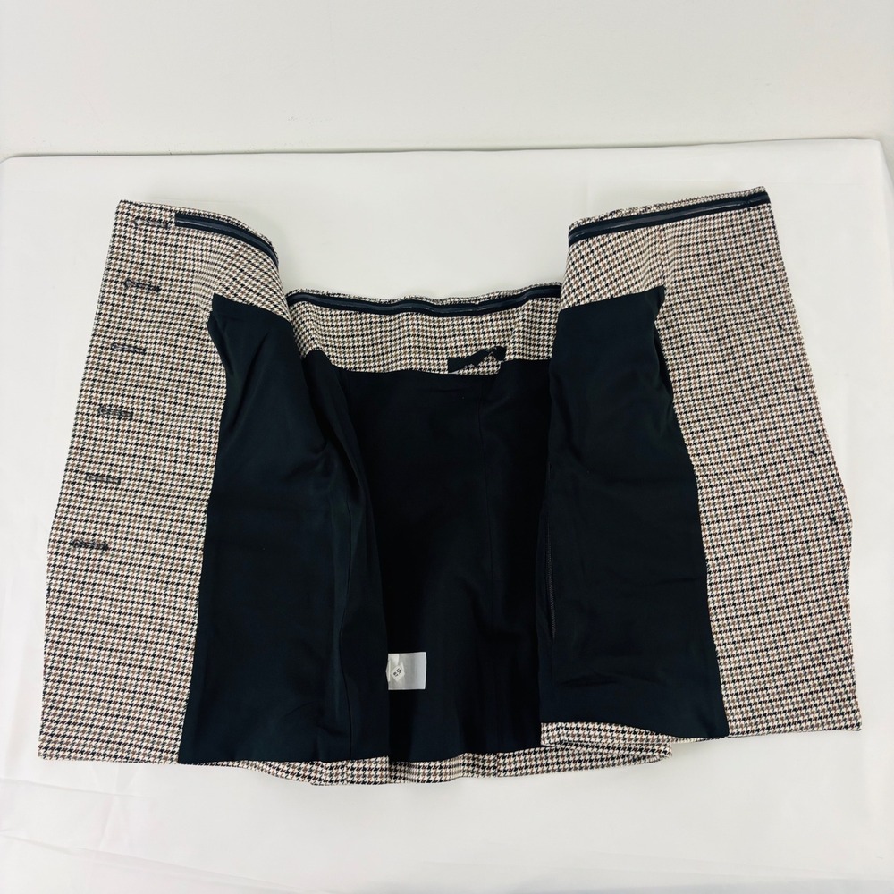 Ann Taylor Houndstooth Strapless Corset Top Brown Black Button Front Size 2 - Picture 6 of 10